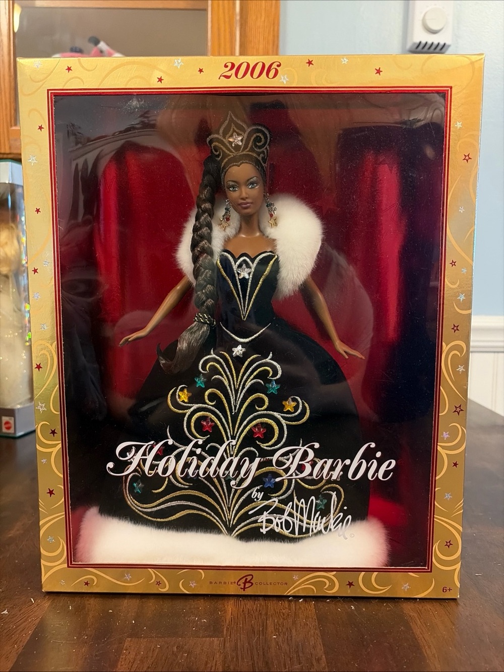SEALED 2006 Barbie Holiday by Bob Mackie Doll Mattel J0950 Black Dress